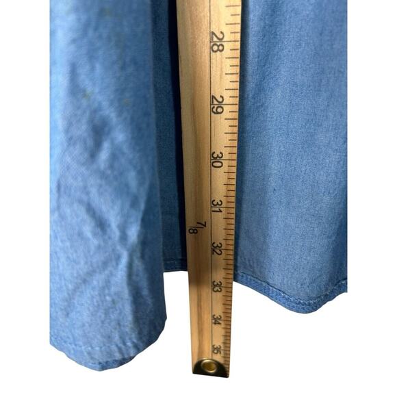 J J's Fairyland Dress Size Small Chambray Embroidered Tassle Tie Prairie Cottage - Picture 9 of 10